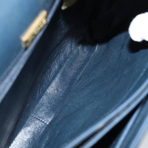 GUCCI Hand Bag Leather Navy Auth 84810 - Picture 11 of 16